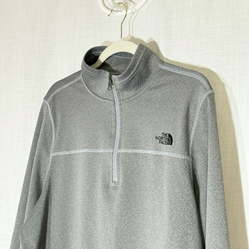 The North Face FlashDry 1/4 Zip Pullover Gray Active Hiking Gym Men L‎ Gorpcore